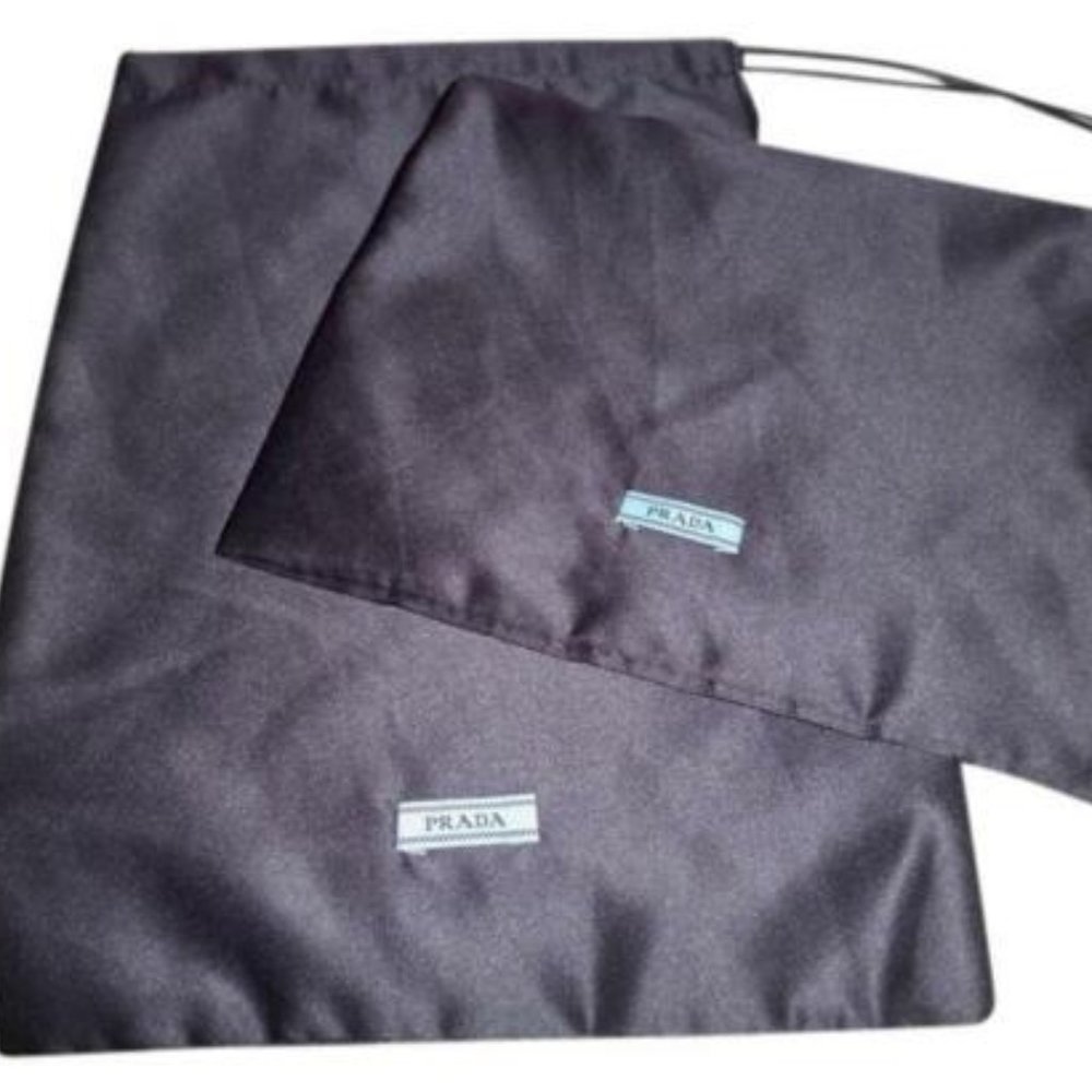 Pair of Satin Prada Navy Blue Shoe Covers / Dust bag